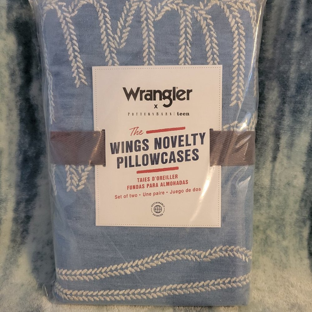 Pottery Barn Wrangler Wings Pillowcases - Picture 2 of 3